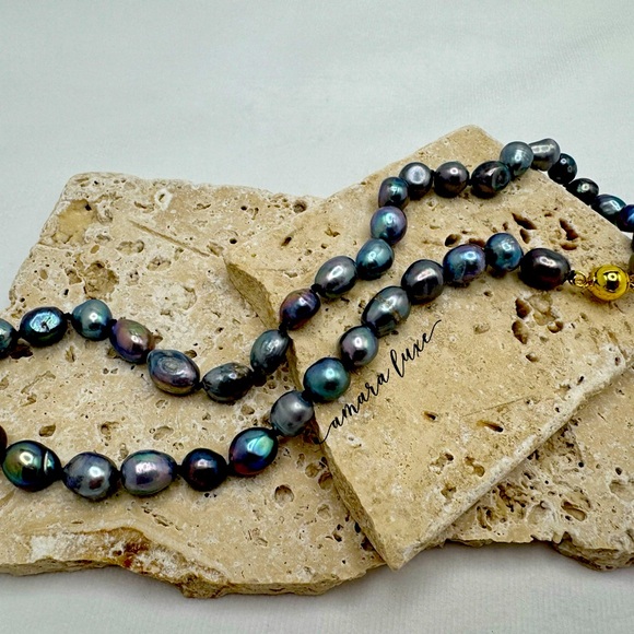 Black Akoya Pearl Necklace (1A) - Picture 1 of 6